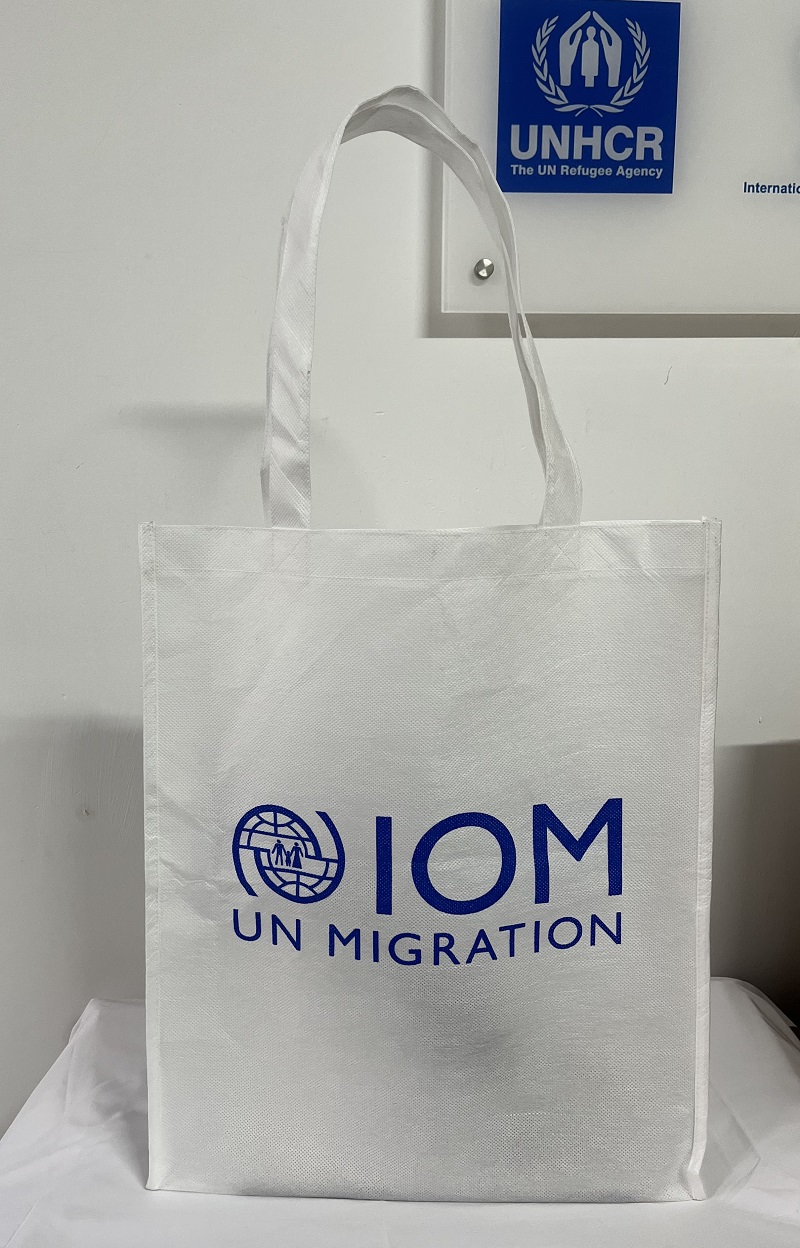 PLA non-woven compostable bag for IOM of the United Nations